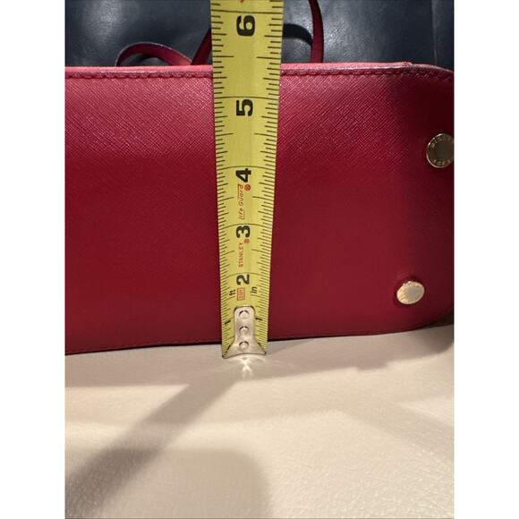 Michael Kors Red Saffiano Leather Shoulder Bag - Picture 14 of 14